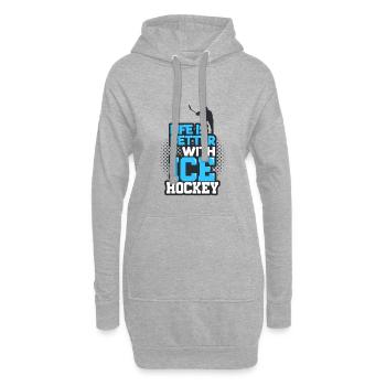 Eishockey - Hoodie-Kleid - Grau meliert - Vorne