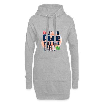 Autismus Autist - Hoodie-Kleid - Grau meliert - Vorne