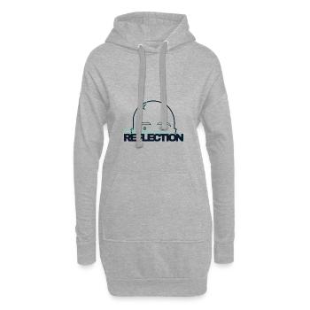 Spiegelung in Glatzen - Hoodie-Kleid - Grau meliert - Vorne