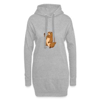 Marmotte Maskot Marmot Gift - Sweat-shirt à capuche long Femme - gris chiné - Devant
