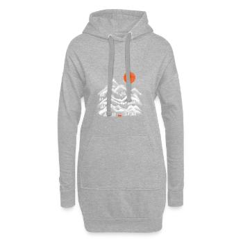 Rotfuchs in den Bergen Geschenk - Hoodie-Kleid - Grau meliert - Vorne