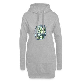 Country Musik Trucker - Hoodie-Kleid - Grau meliert - Vorne