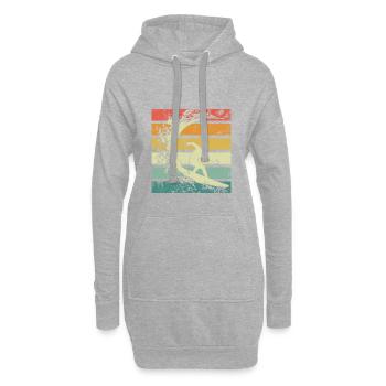 Surfeur rétro - Sweat-shirt à capuche long Femme - gris chiné - Devant
