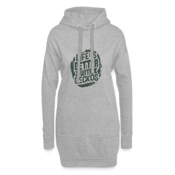 gecko - Sweat-shirt à capuche long Femme - gris chiné - Devant