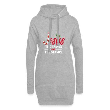Jésus est la raison de la saison - Sweat-shirt à capuche long Femme - gris chiné - Devant