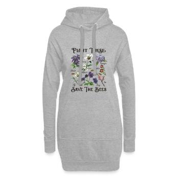 Sauvez les abeilles - cadeau de pépinière d'abeilles - Sweat-shirt à capuche long Femme - gris chiné - Devant