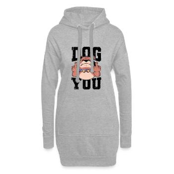 Chien doigt du milieu Fuck you Dog you dog owner - Sweat-shirt à capuche long Femme - gris chiné - Devant