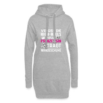 High-Heels Wanderschuhe Prinzessin Geschenkidee - Hoodie-Kleid - Grau meliert - Vorne
