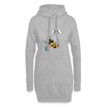 Bee Cool Sommer Honig Biene Wespe Honigbiene - Hoodie-Kleid - Grau meliert - Vorne