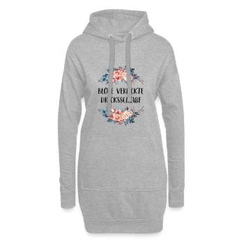Blöde Verfickte Drecksscheiße Schimpfwort Blumen - Hoodie-Kleid - Grau meliert - Vorne