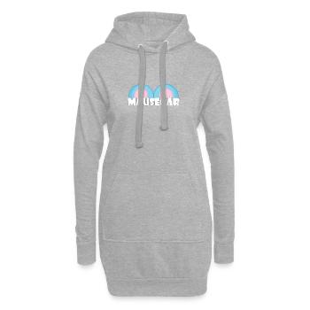 Kosename Mausebär Geschenkidee - Hoodie-Kleid - Grau meliert - Vorne