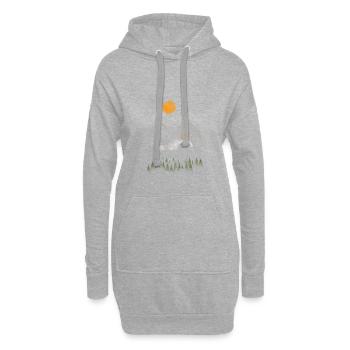Steinbock Capricorn in den Bergen Geschenk - Hoodie-Kleid - Grau meliert - Vorne