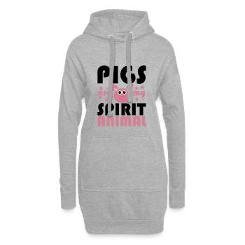 LES PORCS SONT MON ESPRIT ANIMAL - Sweat-shirt à capuche long Femme - gris chiné - Devant