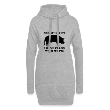 DÉSOLÉ, JE NE PEUX PAS AVOIR DES PLANS AVEC MON PORC - Sweat-shirt à capuche long Femme - gris chiné - Devant