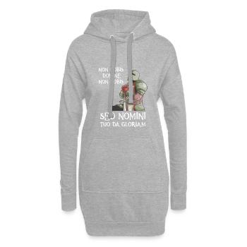 Chevalier Templier Graphique Templier Temple Chevalier Prière - Sweat-shirt à capuche long Femme - gris chiné - Devant