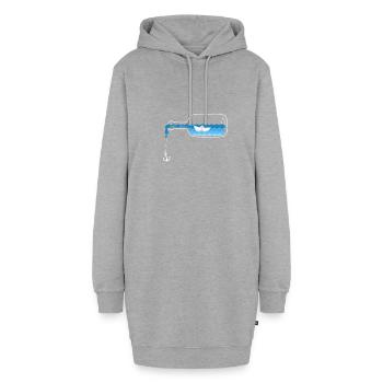 Flaschenpost Kapitän Anker Maritim Seefahrer Meer - Hoodie-Kleid - Grau meliert - Vorne