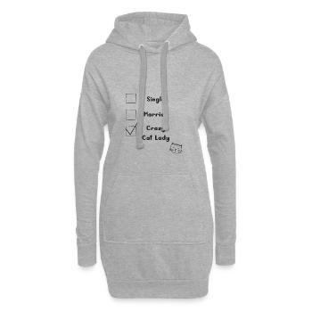 Verrückte Katze Dame Katze Mutter Geschenk - Hoodie-Kleid - Grau meliert - Vorne