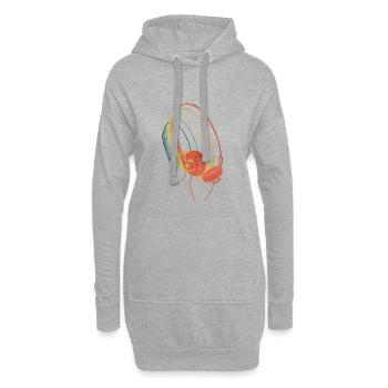 Kopfhörer Retro Retro Vintage Farbe - Hoodie-Kleid - Grau meliert - Vorne