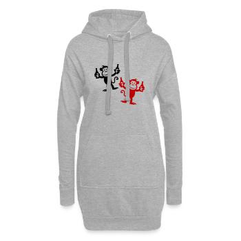 Monkey Bière Drôle De Fête Célibataire - Sweat-shirt à capuche long Femme - gris chiné - Devant