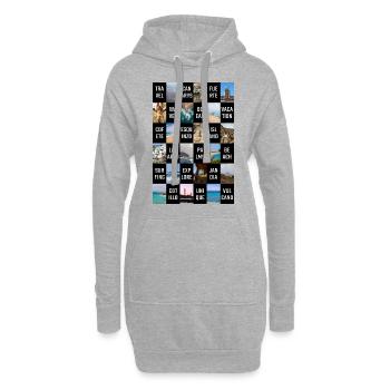 Fuerteventura Raster - Hoodie-Kleid - Grau meliert - Vorne