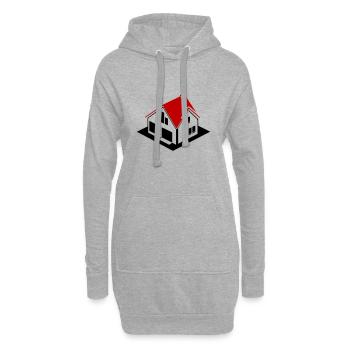 Haus Immobilie Logo - Hoodie-Kleid - Grau meliert - Vorne