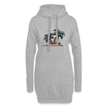 Palmen Insel - Hoodie-Kleid - Grau meliert - Vorne