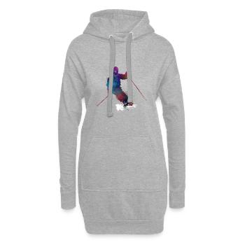 Ski sport art #ski #sport - Sweat-shirt à capuche long Femme - gris chiné - Devant