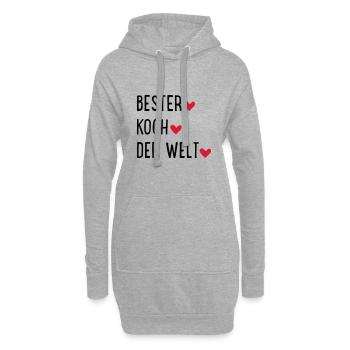 Bester Koch der Welt - Hoodie-Kleid - Grau meliert - Vorne