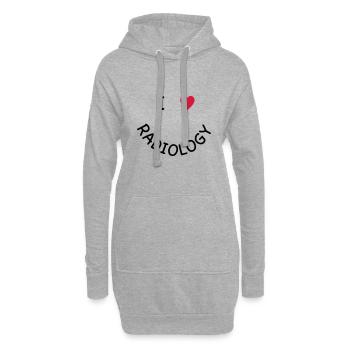 J'adore la radiologie - Sweat-shirt à capuche long Femme - gris chiné - Devant