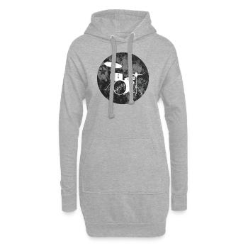 Schlagzeug - Hoodie-Kleid - Grau meliert - Vorne