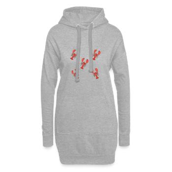 Motif de homard - Sweat-shirt à capuche long Femme - gris chiné - Devant