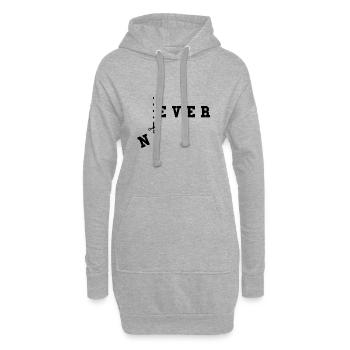 Never Text WordPlay Never Infinity Humor - Hoodie Dress - heather grey - Front