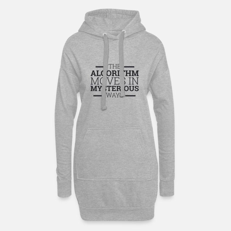 "The Algorithm moves in Mysterious ways"| Computer - Hoodie-Kleid - Grau meliert