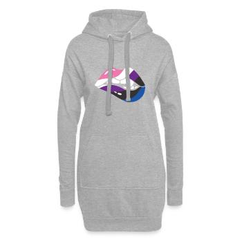 Bouche de vampire d’Halloween - Sweat-shirt à capuche long Femme - gris chiné - Devant