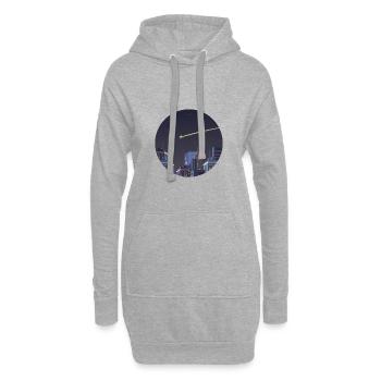 Étoiles filante cadeau silhouette ciel silhouette - Sweat-shirt à capuche long Femme - gris chiné - Devant