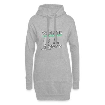 Wandern im Bay Wald ist meine Therapie - Hoodie-Kleid - Grau meliert - Vorne