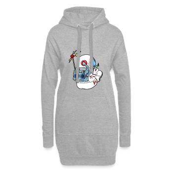 Astronaut World World - Sweat-shirt à capuche long Femme - gris chiné - Devant