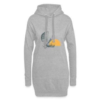 navigation à voile - Sweat-shirt à capuche long Femme - gris chiné - Devant