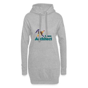 Futur architecte! Idée de cadeau d'architecture - Sweat-shirt à capuche long Femme - gris chiné - Devant