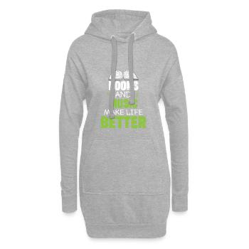 Buch Bücher Musik lesen - Hoodie-Kleid - Grau meliert - Vorne