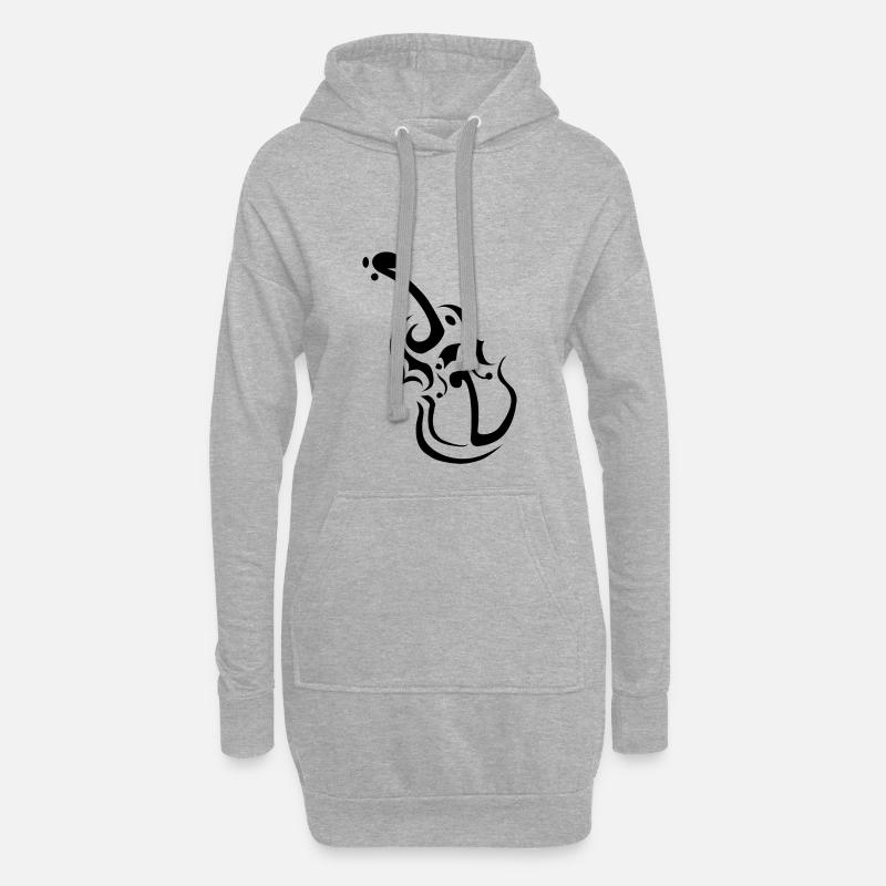 Notes de violon - Sweat-shirt à capuche long Femme - gris chiné