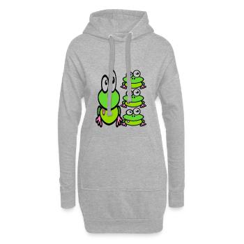 Frösche Frösche Frösche 2 - Hoodie-Kleid - Grau meliert - Vorne