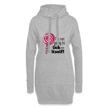 Il ne se lèche pas tout seul - suceur pénis - Sweat-shirt à capuche long Femme - gris chiné - Devant