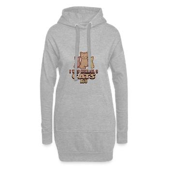 Cats cat lady trois chats fous cadeau - Sweat-shirt à capuche long Femme - gris chiné - Devant