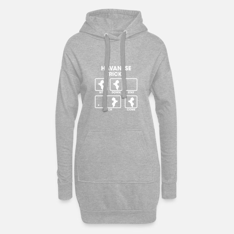 Havanese - Hoodie-Kleid - Grau meliert