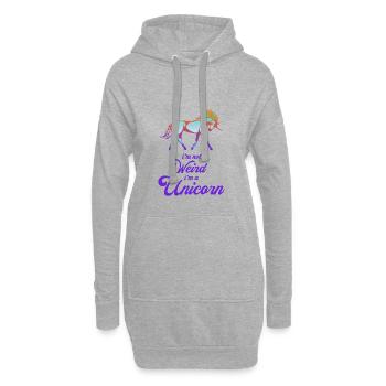 Je ne suis pas bizarre! je suis licorne - Sweat-shirt à capuche long Femme - gris chiné - Devant