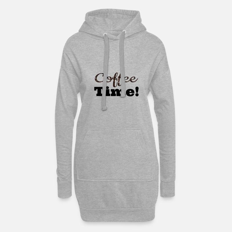 Kaffee Coffee time d - Hoodie-Kleid - Grau meliert
