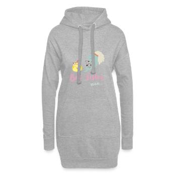 Grosse Goße Schwester soon bald T-Shirt - Hoodie-Kleid - Grau meliert - Vorne