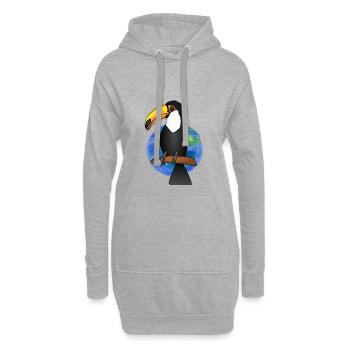 Toucan toucans t-shirt toucan pics - Sweat-shirt à capuche long Femme - gris chiné - Devant