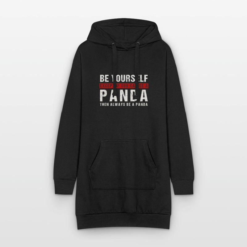 Sei du selbst oder ein Panda Hoodie-Kleid